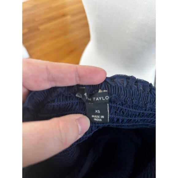 Ann Taylor Navy & White Scalloped Tiered Hem Midi Dress - Picture 6 of 6